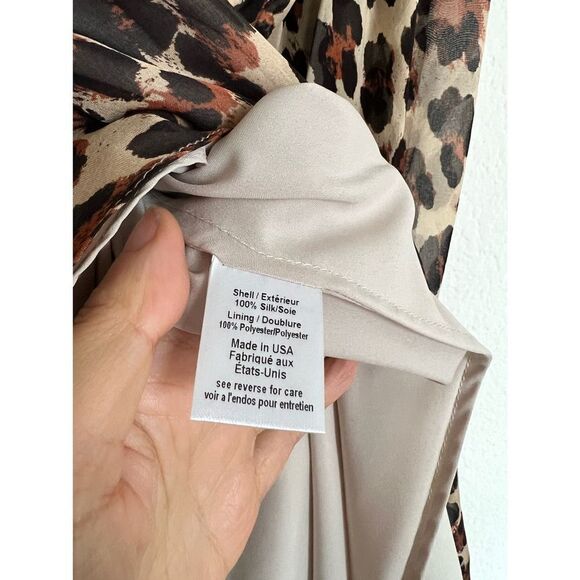 CAROLINE CONSTAS Olena silk Leopard Mini Dress XS - Picture 12 of 13